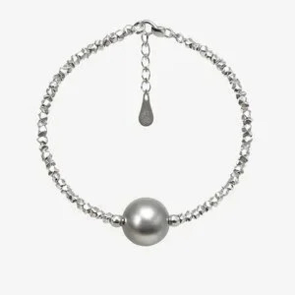 S925 Silver Beaded Bracelet With Pearl